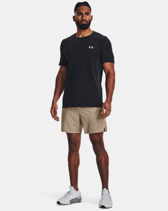 Men's UA Seamless Grid Short Sleeve, Black, pdpMainDesktop image number 2
